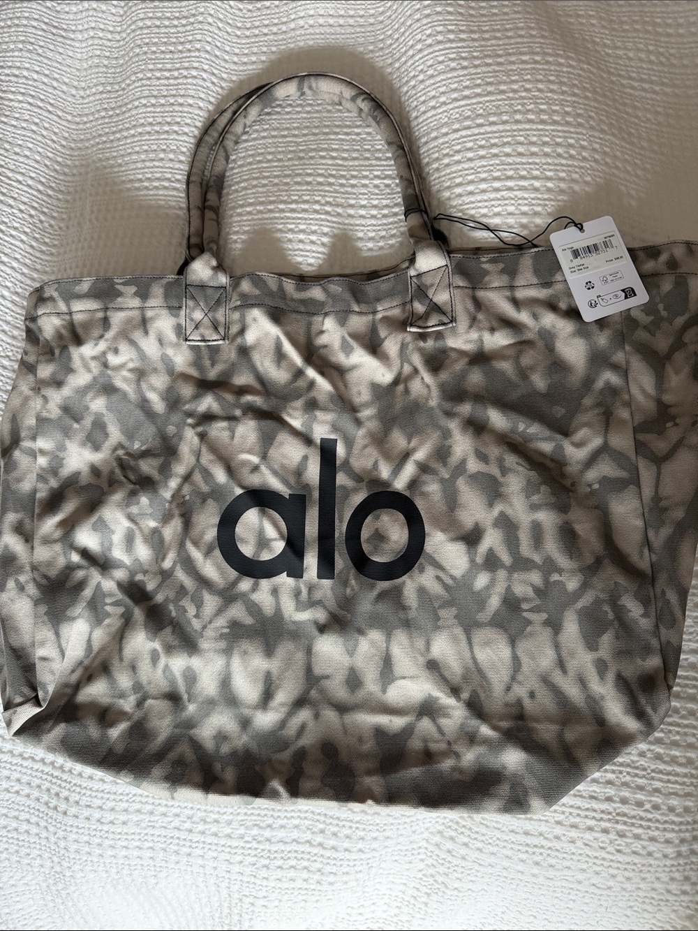 ALO Yoga Gray Tie Dye Iconic Shopper Tote - NWT
